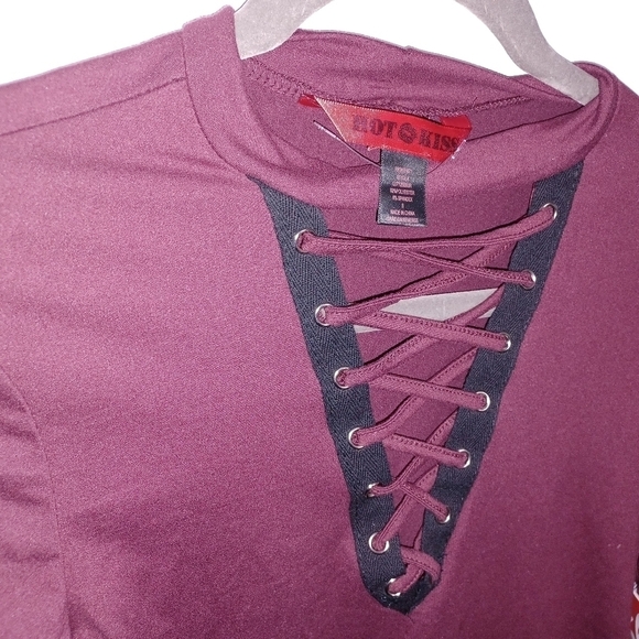 Hot Kiss Long Sleeve Shirt W Sz Small - Picture 2 of 6